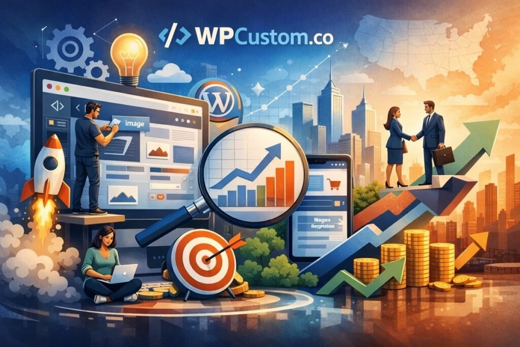 WPCustom.co brand story - custom WordPress development company helping small businesses build powerful online brands