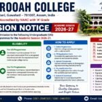 B Borooah College Admission Notice 2026 for UG and PG Courses