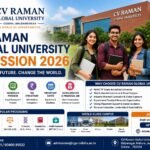 CV Raman Global University Admission 2026 complete guide banner featuring the university campus, students, eligibility criteria, admission process, fee structure, scholarships and important admission dates.