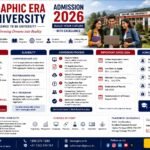 Graphic Era University Admission 2026 complete guide banner featuring the university campus, students, eligibility criteria, admission process, fee structure, scholarships, placements and important admission dates.