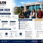 JAIN University Admission 2026 complete guide banner featuring the university campus, students, eligibility criteria, admission process, fee structure, scholarships and important admission dates.