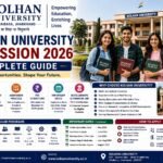 Kolhan University Admission 2026 complete guide banner featuring the university campus, students, eligibility criteria, admission process, fee structure, scholarships and important admission dates.