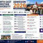 North East Christian University Admission 2026 complete guide banner featuring the university campus, students, eligibility criteria, admission process, fee structure, scholarships and important admission dates.