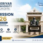 Periyar University Admission 2026 complete guide banner featuring the university campus, students, academic programs, admission process, eligibility criteria, fee structure, scholarships, placements, and important admission dates.