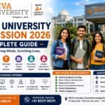 REVA University Admission 2026 complete guide banner featuring the university campus, students, eligibility criteria, admission process, fee structure, scholarships and important dates.