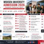 Woxsen University Admission 2026 complete guide banner featuring the university campus, students, eligibility criteria, admission process, fee structure, scholarships, placements and important admission dates.