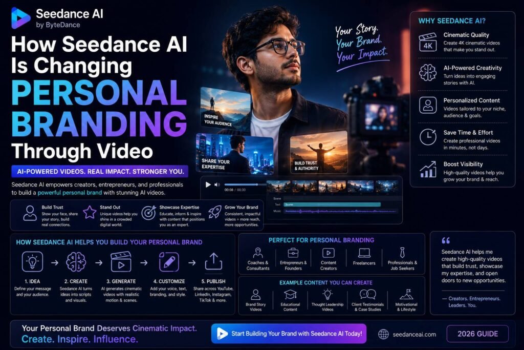 Content creator using Seedance AI to produce branded videos for YouTube, LinkedIn, Instagram, and TikTok, strengthening their personal brand with AI-powered video creation.