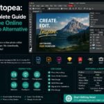 Designer editing images in Photopea, a free online Photoshop alternative, using layers, masks, smart objects, and professional photo editing tools in a web browser.